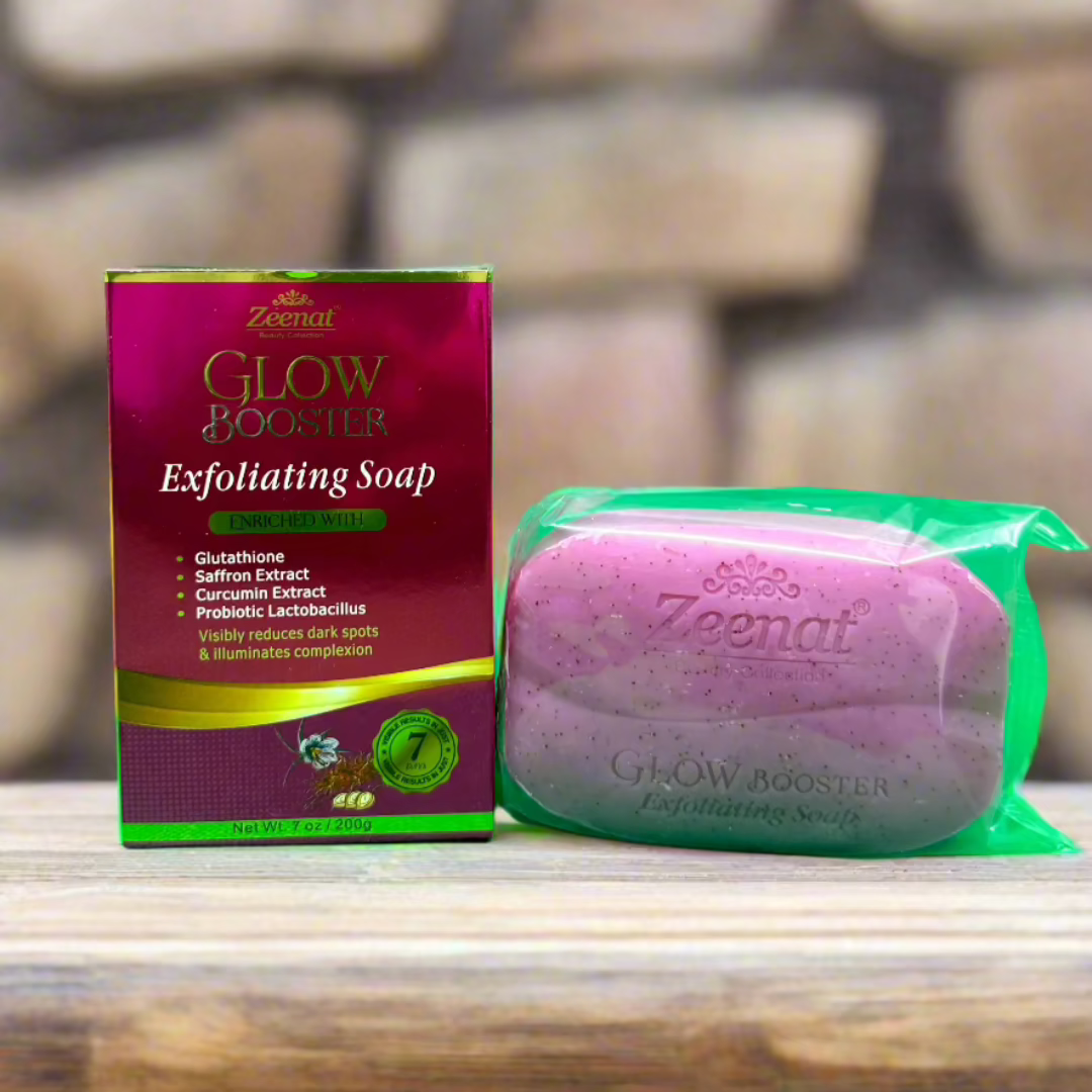 glutathione glow soap Zeenat Glow Booster Exfoliating Soap 200g
