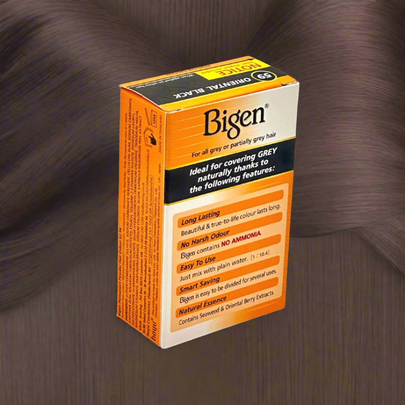 Bigen Permanent Powder Hair Color, Oriental Black 59 / 0.29oz