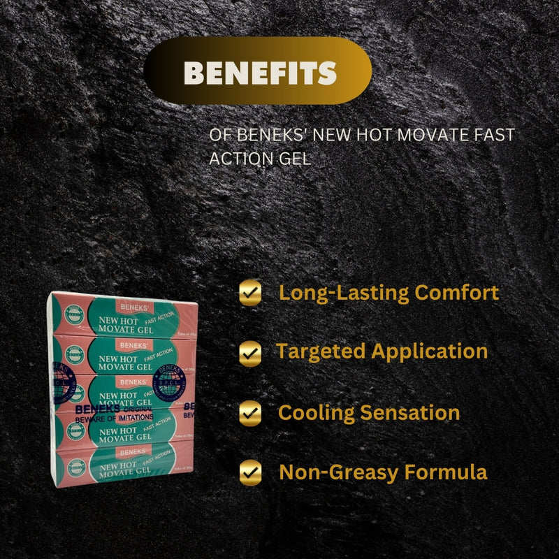 Beneks' New Hot Movate Fast Action Gel 30g (Pack of 10)