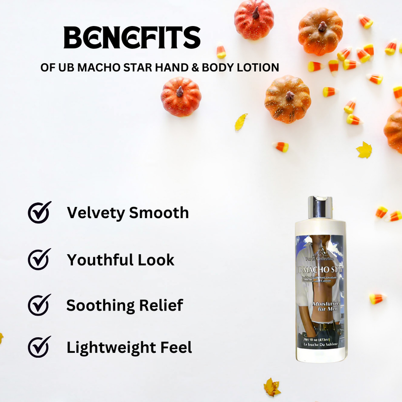 UB MACHO STAR Hand & Body Lotion 16 oz