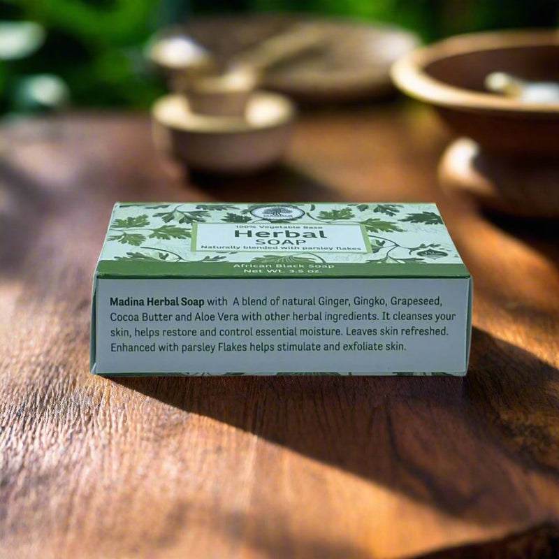 Madina Herbal Soap with parsley Flakes 3.5oz