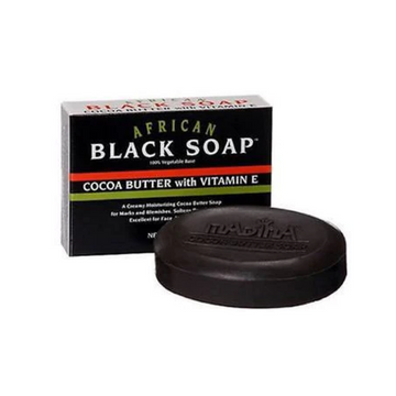 Madina African Black Soap Cocoa Butter with Vitamin E, 3.5 oz