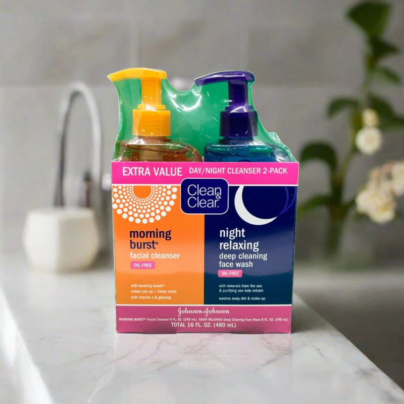 Clean & Clear Johnson Day/Night Cleanser 2 Pack 480ml