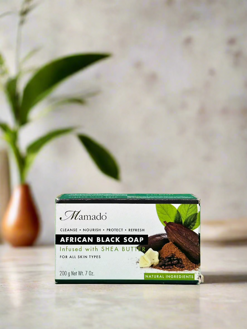 Mamado African Black Soap Infused with Shea Butter 200g