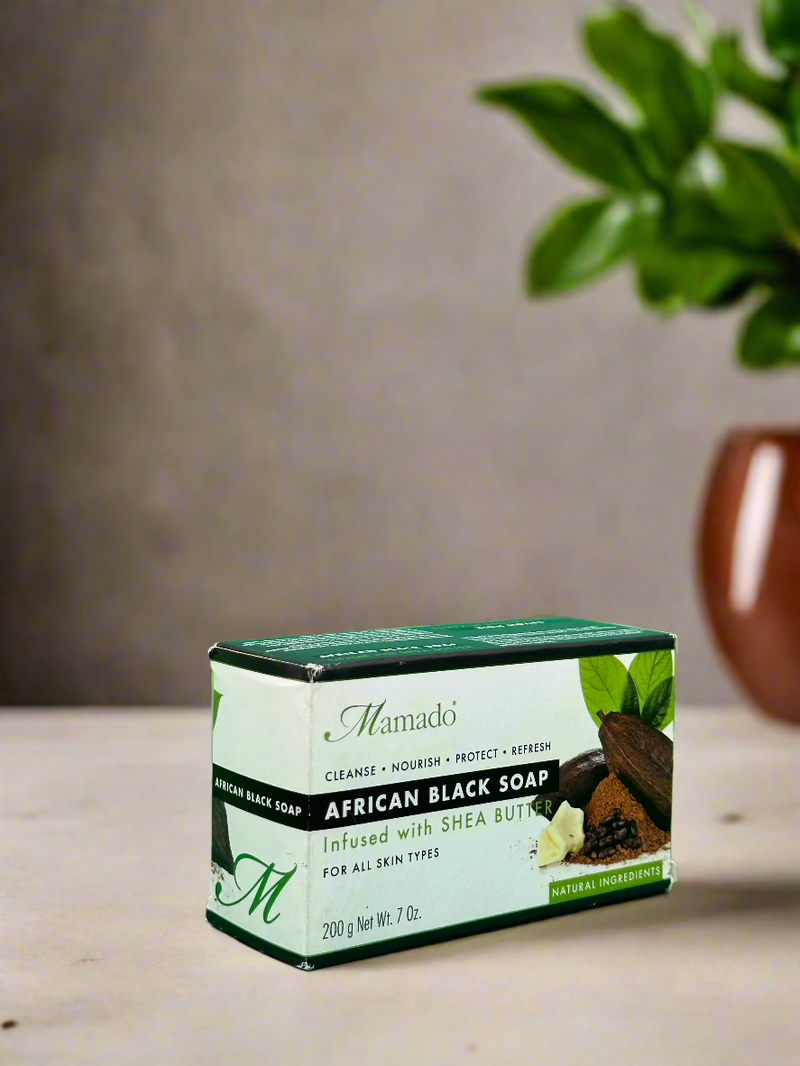 Mamado African Black Soap Infused with Shea Butter 200g