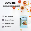 Lole's Natural Soap Anti-Aging and Exfoliating Apricot & Almond - Pack of 6 150 gm
