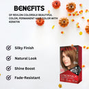 Revlon Colorsilk Beautiful Color, Permanent Hair Color with Keratin, 40ml + 40ml + 11.8ml - 54 Light Golden Brown 3.1oz
