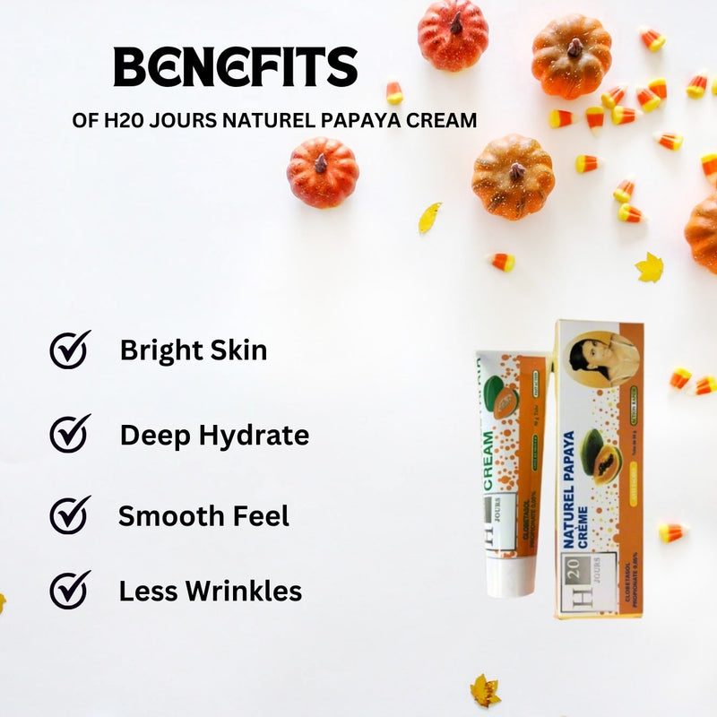 Pack Of 10 H20 Jours Naturel Papaya Cream 50g