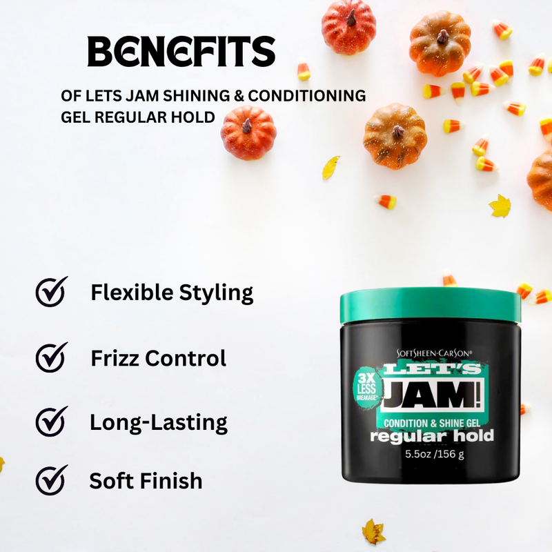 Lets Jam Shining & Conditioning Gel Regular Hold 5.5 oz jar