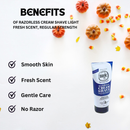 Razorless Cream Shave Light Fresh Scent, Regular Strength 6.0 oz