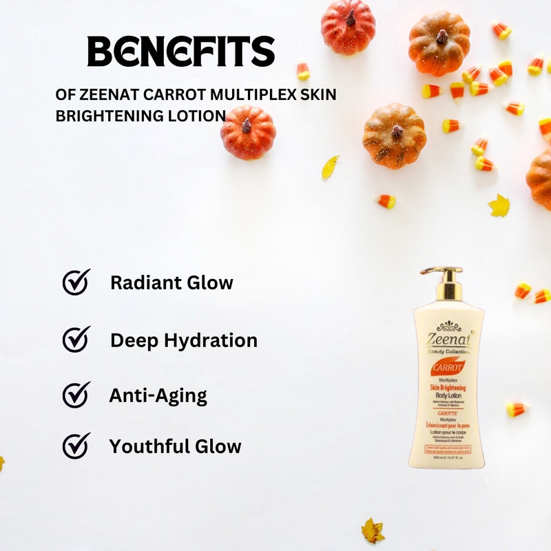 Zeenat Carrot Multiplex Skin Brightening Lotion 500 ml/17 oz