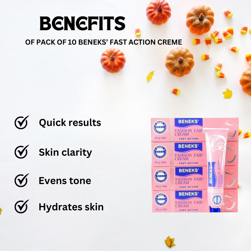 Pack Of 10 Beneks’ Fast Action Creme 25g