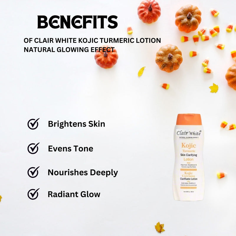 Clair White Kojic Turmeric Lotion Natural Glowing Effect 16.8 oz