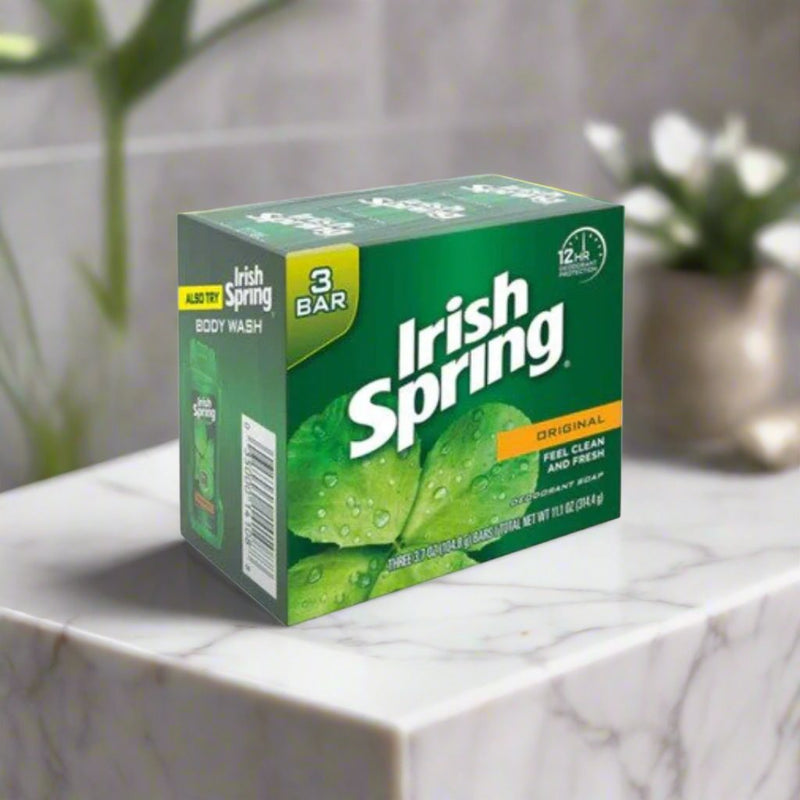 Irish Spring Original Deodorant Bar Soap 3.75 oz- 3 Pack Bar