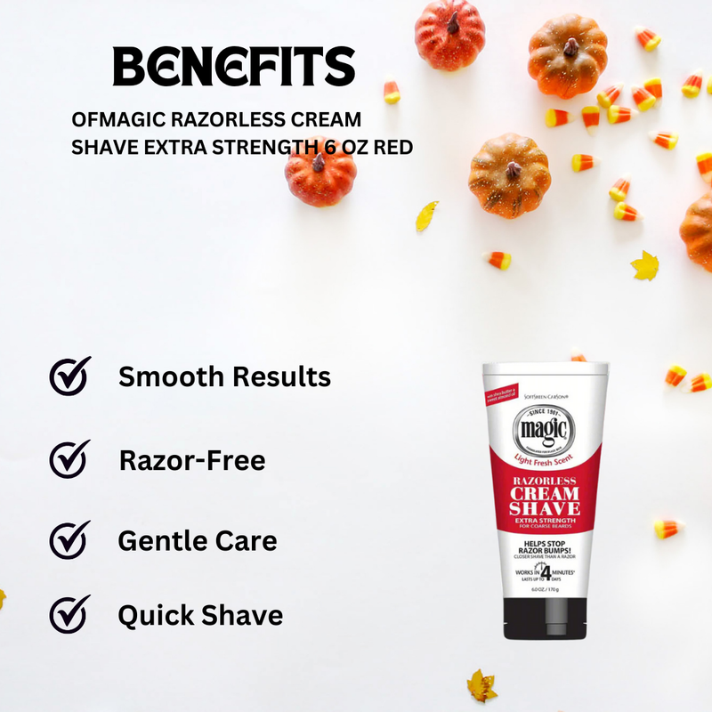 Magic Razorless Cream Shave Extra Strength 6 oz Red