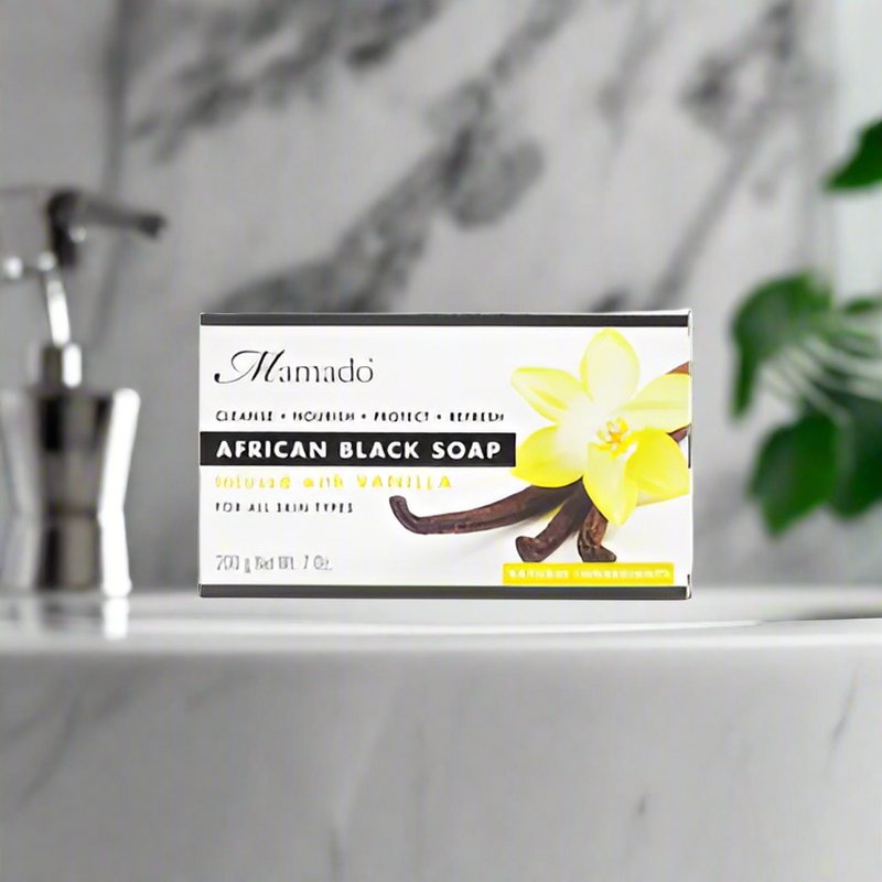 Mamado African Black Soap Infused with Vanilla 200g