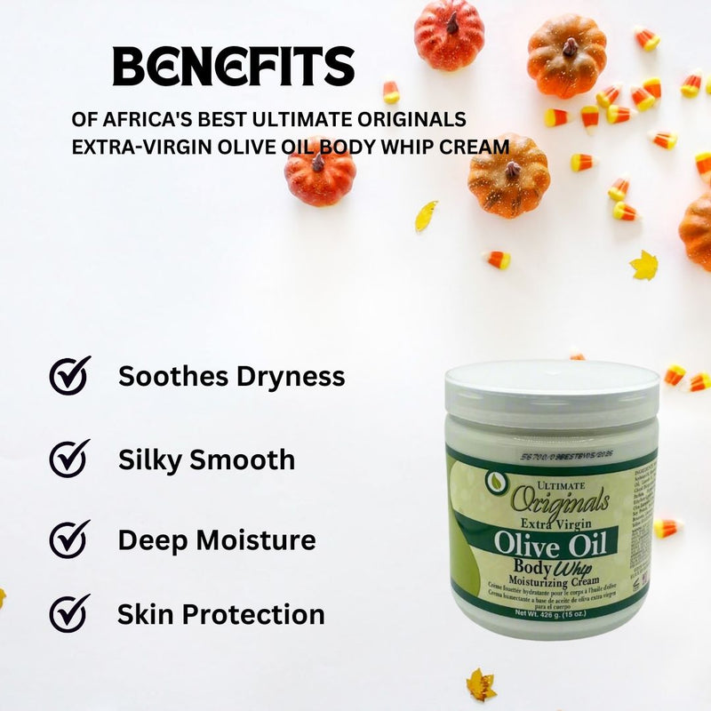 Africa's Best Ultimate Originals Extra-Virgin Olive Oil Body Whip Cream 15 Oz