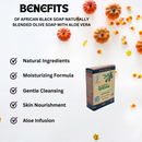 African Black soap Naturally Blended Olive Soap with aloe vera 3.5oz