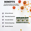 African Miracle Naturally essential Avocado butter Soap 200g 1 bar
