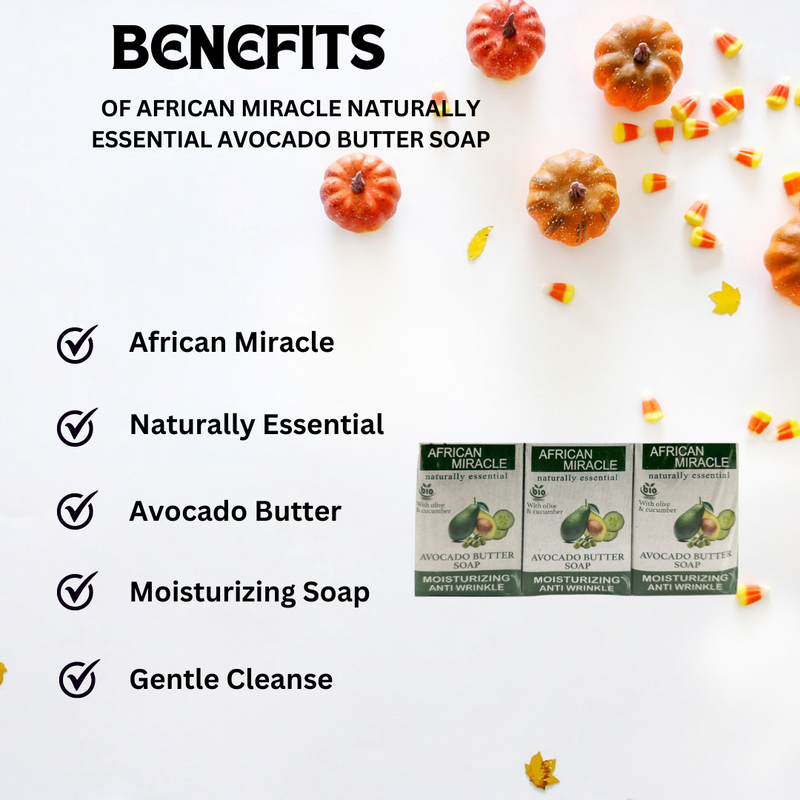 African Miracle Naturally essential Avocado butter Soap 200g 1 bar