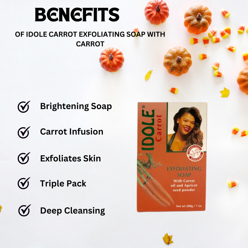 Idole Carrot Exfoliating Soap With Carrot Oil  125g - 3 Pack