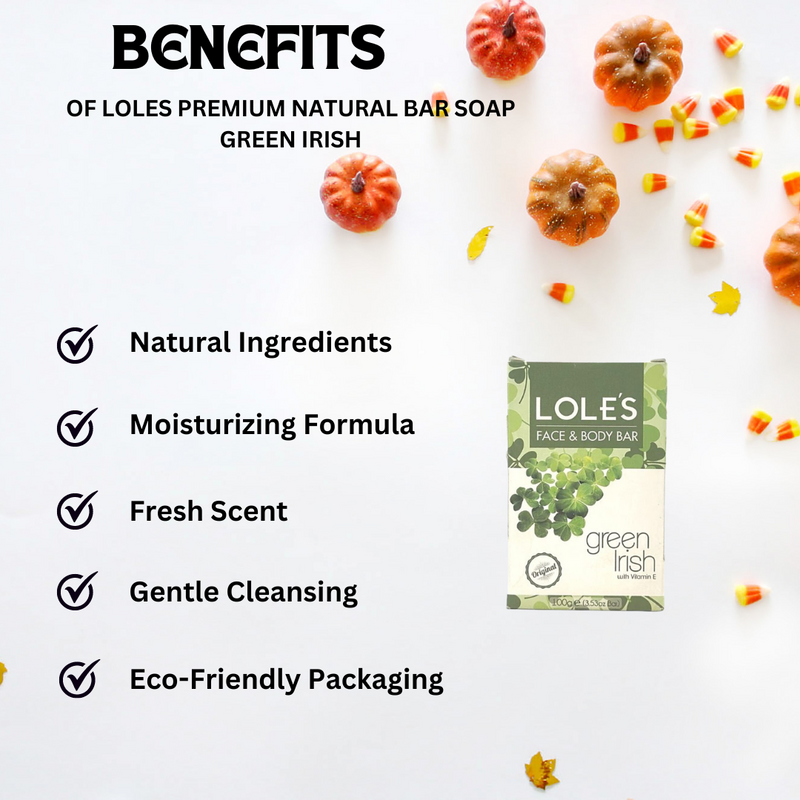 LOLES Premium Natural Bar Soap 100 g Green Irish