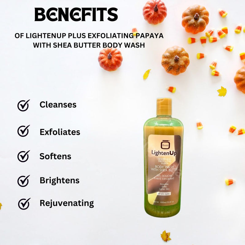 LightenUp Plus Exfoliating Papaya with Shea Butter Body Wash 1 Lt