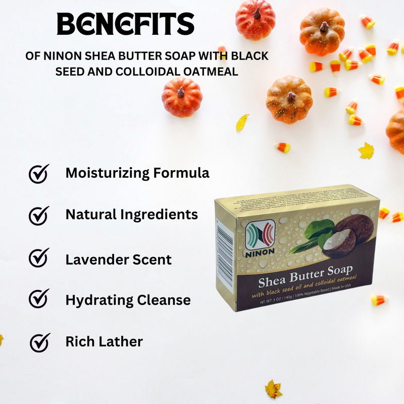 Ninon Shea Butter Soap with black seed oil and colloidal oatmeal 5oz