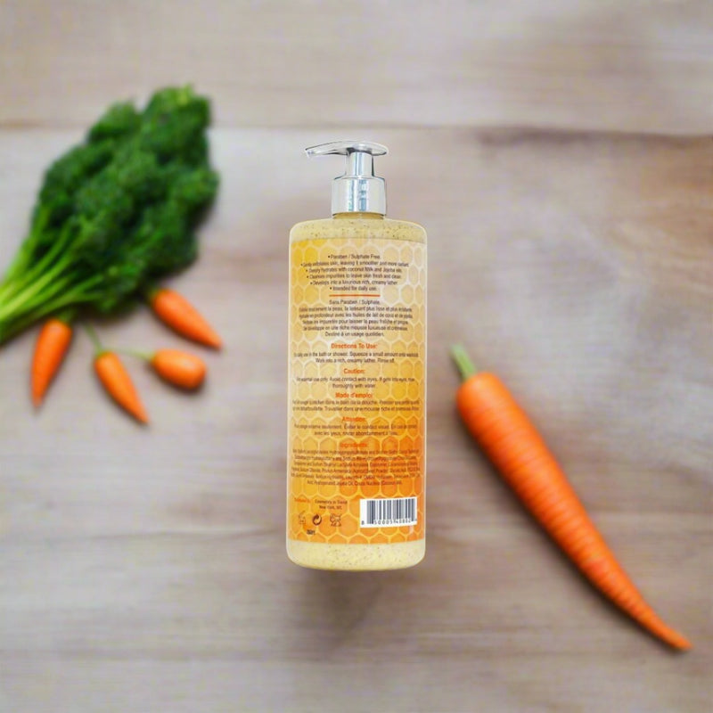 Zeenat Carrot Brightening & Exfoliating Shower Gel 1000 ml/33 oz